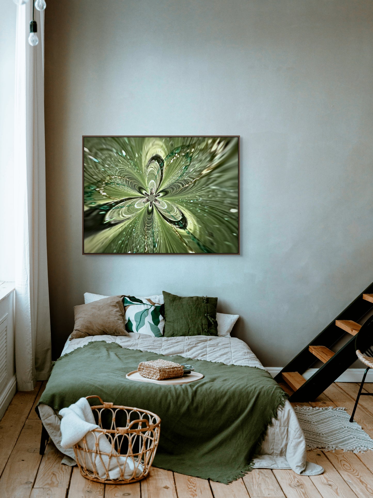 Digital Art Green Flower