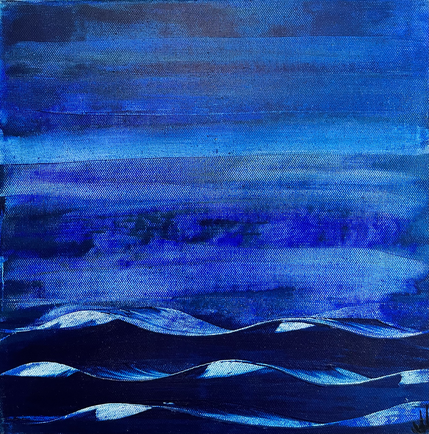 Japanska vågor - original painting with digital layer -  Augumented art