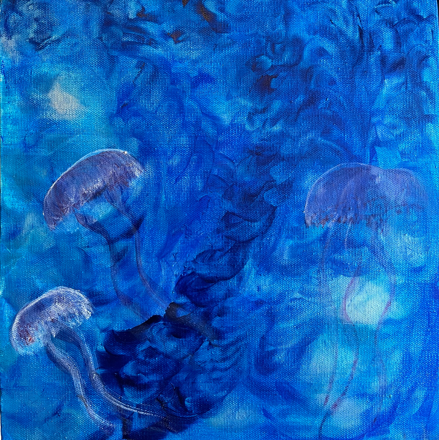 Jellyfish - original painting with digital layer -  Augumented art
