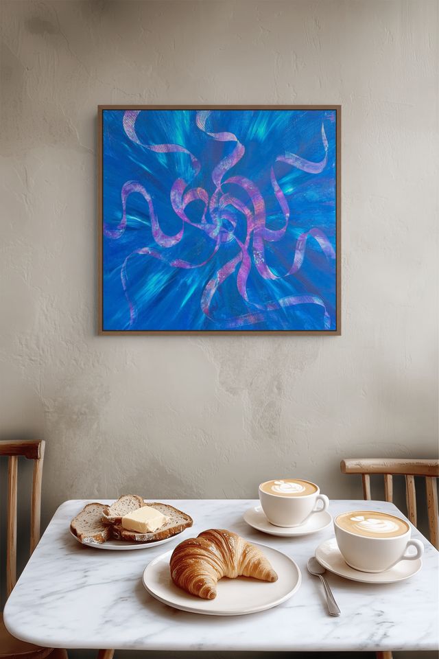 Energivågor - original painting with digital layer -  Augumented art