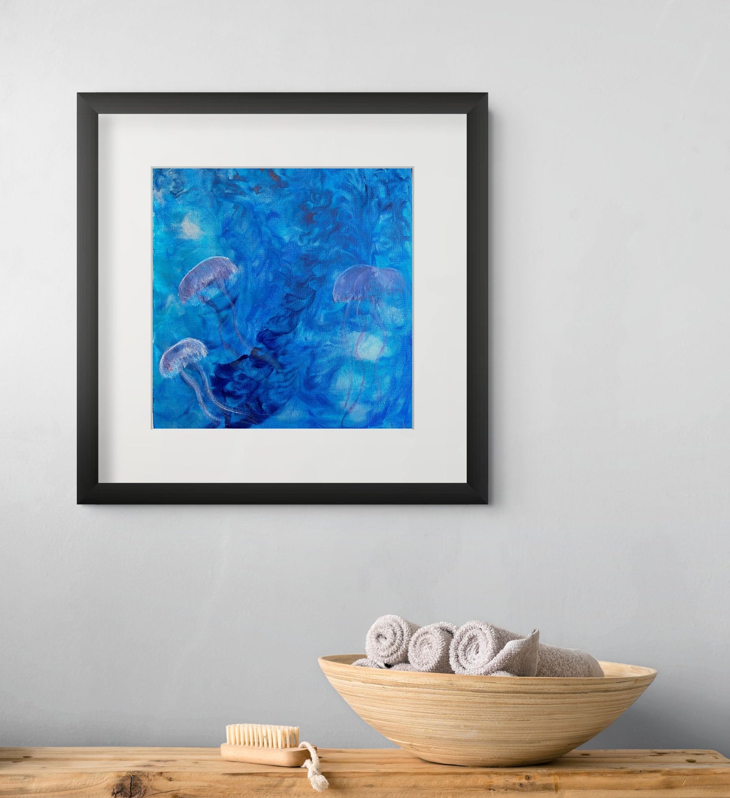 Jellyfish - original painting with digital layer -  Augumented art